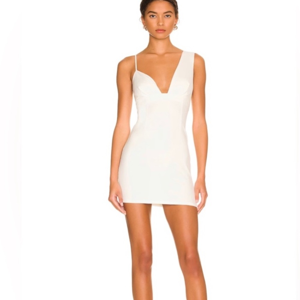 Revolve Superdown Eleanor Mini Asymmetrical Dress in White size Small Bride $78
